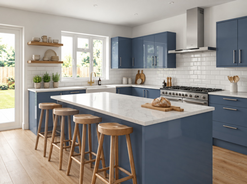 Baltic Blue Gloss Acrylic Replacement Kitchen Doors