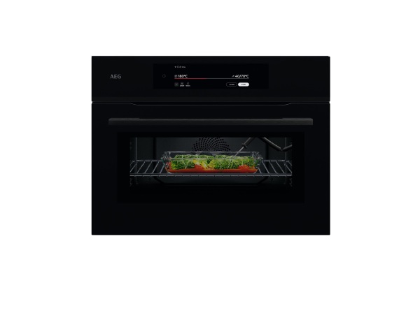 AEG NKK9N821B Connected GlossBlack compact Combination oven and