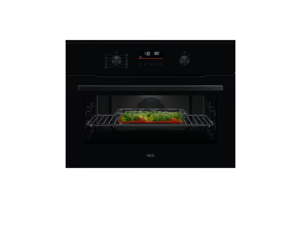 AEG OK6NK40K 6000 Gloss Black CombiQuick Microwave and Built-in Oven